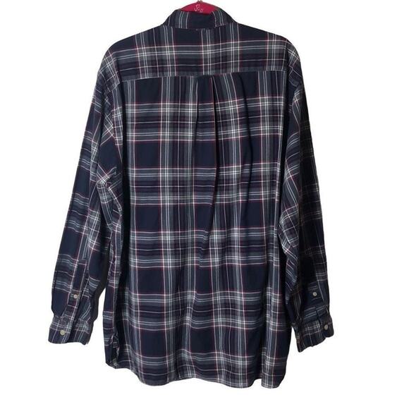 Nautica Plaid Button-Down Shirt XL Navy Blue Work or Casual Excellent Condition - Picture 2 of 12
